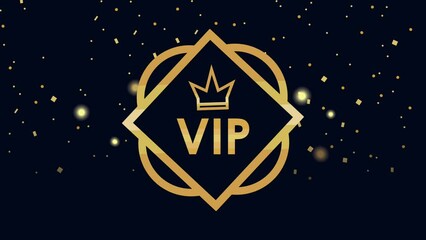 Poster - vip golden frame luxury animation