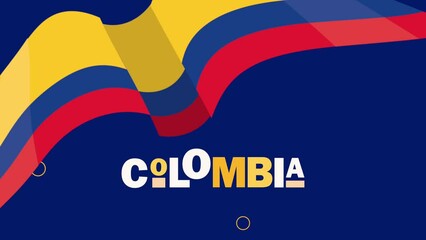 Poster - colombia country lettering with flag