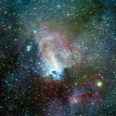 Wall Mural - nebula m17 omega in blue light. elements of this picture furnished by nasa