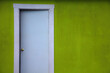 © Jacques Durocher - open door entrance bright green wall background exit solution choice
