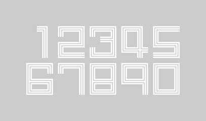 Number set vector font , modern design.