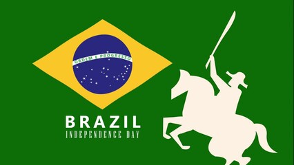 Wall Mural - brazil independence lettering with horse