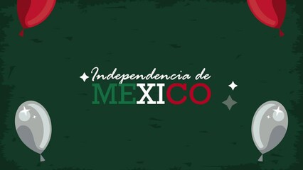 Wall Mural - independencia de mexico lettering with balloons helium