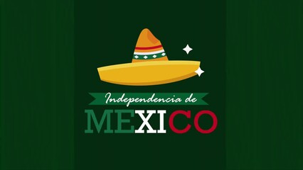 Poster - independencia de mexico lettering with hat