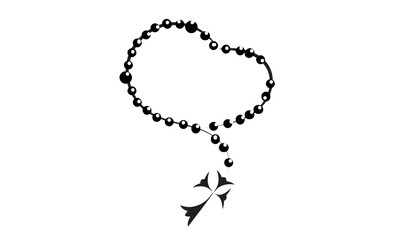 Christian Tattoo design with a rosary. Use as poster, card, flyer, Tattoo or  T Shirt