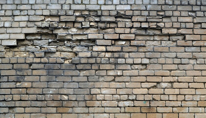 Wall Mural - Background and texture old shabby brick stone wall.