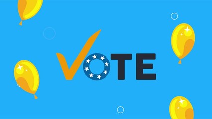 Poster - vote word in democracy animation