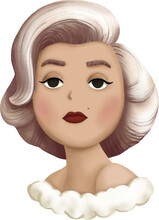 Cute Cartoon Portrait Of Marilyn Monroe