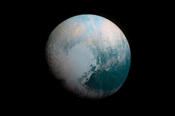 Wall Mural - Planet Pluto in blue light. Elements of this image were furnished by NASA.