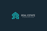 Fototapeta  - Initial letter JS roof logo real estate with creative and modern logo style
