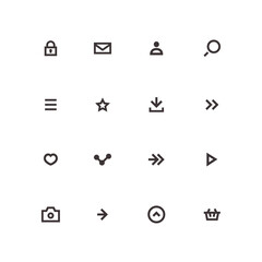Wall Mural - user interface icon set line style isolated on wite background for web site, ui, mobile app. call to