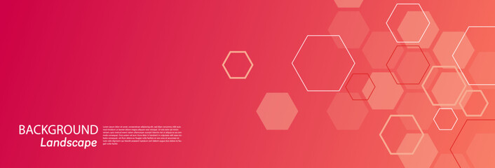 Poster - Panoramic trendy in minimalist vector design. Abstract hexagon geometric for wallpaper illustration. Modern simple cover and banner design. composition of honeycomb layout into modern background