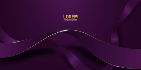 luxury purple abstract background combine with golden lines element