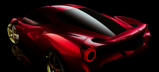 Wall Mural - Red sports car.