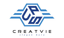 UPS Three Letter Geometrical Wings Logo Design Vector Template. Wordmark Logo | Emblem Logo | Monogram Logo | Initial Letter Logo | Typography Logo | Business Logo | Minimalist Logo |