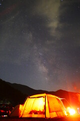 Wall Mural - camping at night
