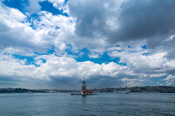 Wall Mural - blue sky and naturl clouds over the city of Istanbul
