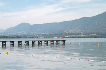 Wall Mural - Ponton du Lido, Lac du Bourget, Savoie, Alpes