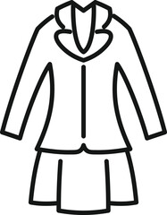 Canvas Print - Girl uniform icon outline vector. Fashion suit