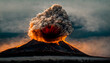 Ein Vulkan bricht aus