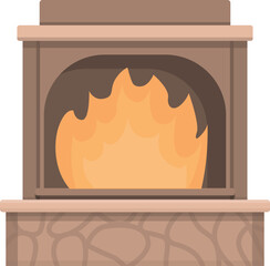 Italian furnace icon cartoon vector. Burning fire. Pizza cafe