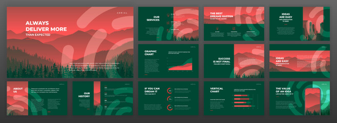 Wall Mural - creative powerpoint presentation templates set. use for keynote business presentation background, br