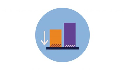 Sticker - statistics bars infographic with arrow