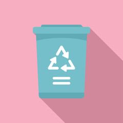 Sticker - Recycle container icon flat vector. Eco bottle