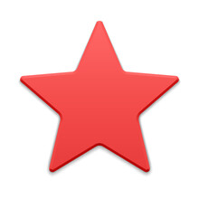 Red Realistic Five Pointed Star 3d Vector Illustration