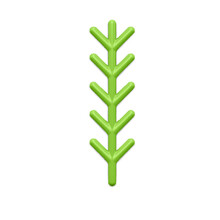 Vertical Green Branch With Sharp Needles Realistic Vector Illustration