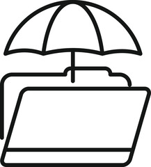 Canvas Print - Agent umbrella protection icon outline vector. Secret service