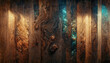 Leinwandbild Motiv Background of old wood with epoxy resin in blue. wooden table top with blue epoxy, old boards, wood patterns, old dark wood background. 3D illustration.