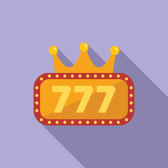 Canvas Print - King 777 icon flat vector. Spin game