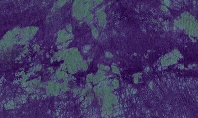 green violet wax batik tie-dye fabric pattern background. colorful watercolor wallpaper grunge texture