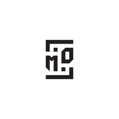 MO geometric square concept initial logo with high quality design