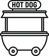 Poster - Fast food icon outline vector. Hot dog cart