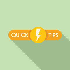 Sticker - Flash tip icon flat vector. Quick trick