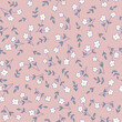 Floral seamless pattern. Small flowers on pink background