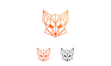 Fox Logo Template. Line Art,low Poly, Geometric Design