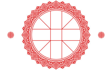 thai astrology wheel chart symbol of thai astrology. on color background.