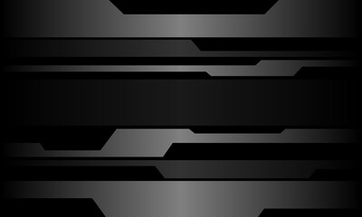 Abstract grey metallic black cyber futuristic technology geometric design modern background vector