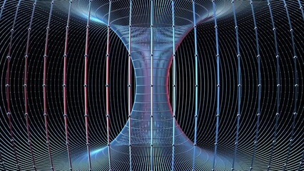 Wall Mural - Future Shapes 1044: Black hole 3d wireframe simulation (Loop).