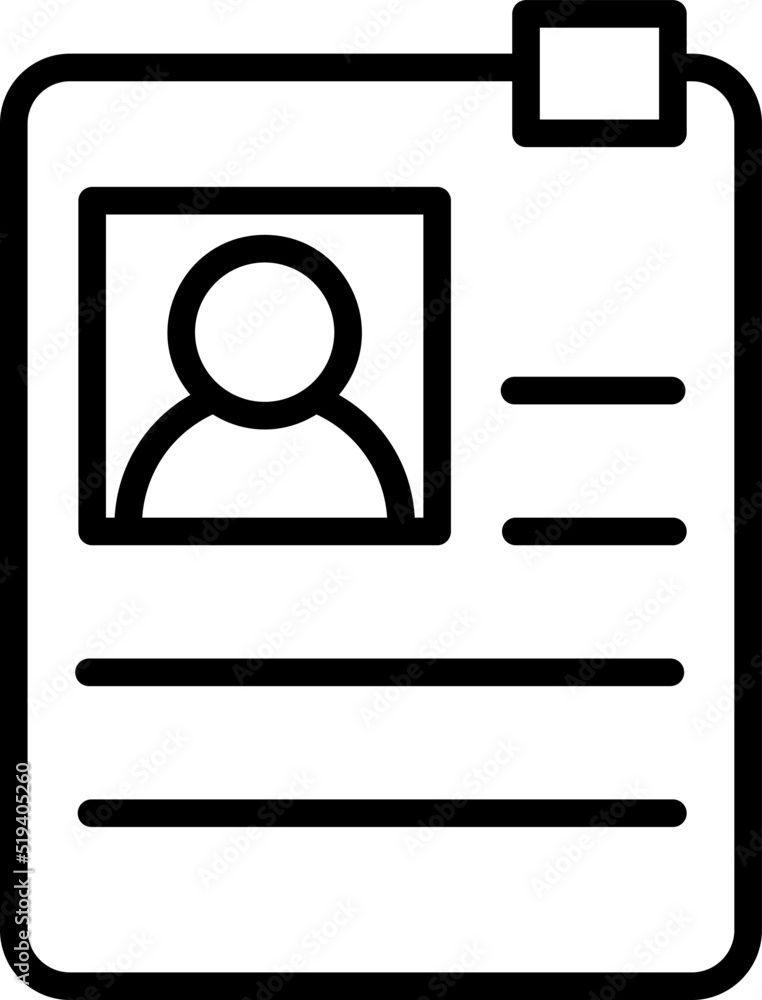 Resume vector linear cv icon. Modern outline logo concept on white ...
