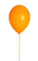 Sticker - Orange balloon with ribbon isolated on white