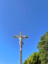 Crucifix In The Town Square, Maussane-les-Alpilles, Bouches-du-Rhone, Provence-Alpes-Cote-d'Azur, France