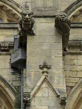 Cathedral Of Ely. 11th To 15th Century. Detail Of Gargoyles In The Gothic Buttresses.
Anglia. United Kingdom. 