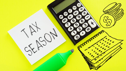 Wall Mural - Tax season is shown using the text