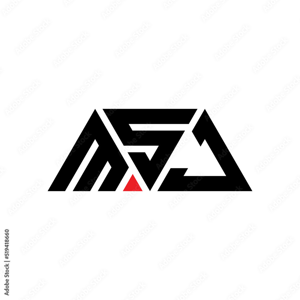 Msj Vector MSJ triangle letter logo design with triangle shape. MSJ triangle logo ...