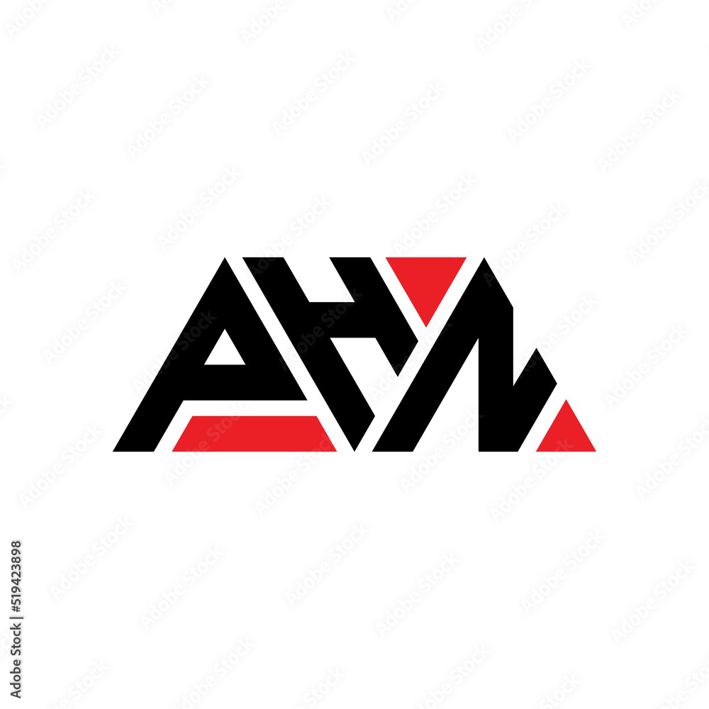 PHN triangle letter logo design with triangle shape. PHN triangle logo design monogram. PHN triangle vector logo template with red color. PHN triangular logo Simple, Elegant, and Luxurious Logo...
