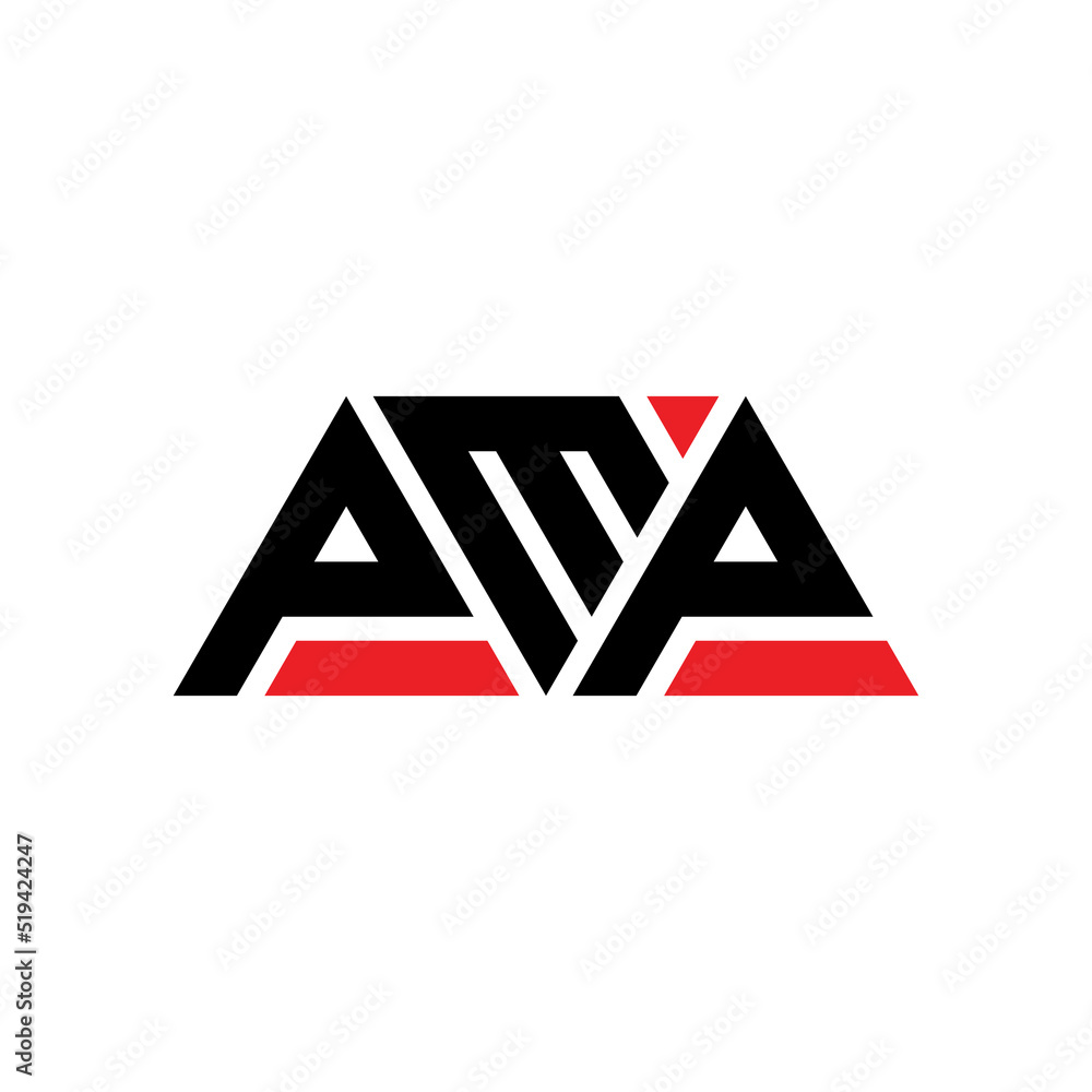 PMP triangle letter logo design with triangle shape. PMP triangle logo ...